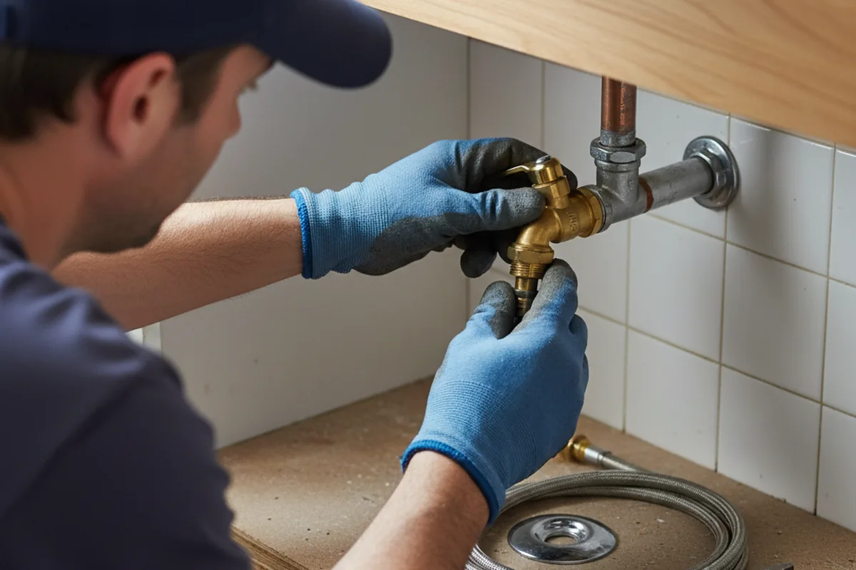 Shutoff valve and fitting work during Burst Pipe Repair in Wallpack Center